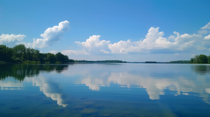 Fototapeta premium Lake Day: Beautiful day spent on the lake.