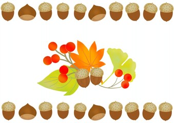 秋の可愛いポストカード