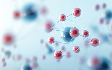 Abstract representation of molecules with colorful atoms connected by bonds, symbolizing scientific exploration and innovation.