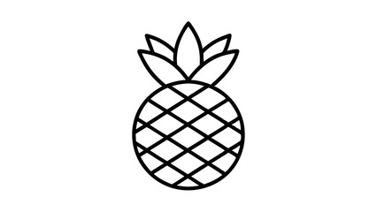 Pineapple Fruit Thin Line Icon Editable Stroke stock illustration