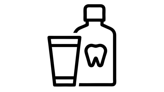 recommend clip art: Mouth rinse thin line icon. Mouthwash in tube bottle with tooth sign. Health care vector design concept, outline style pictogram on white background, use for web and app. Eps 10. stock