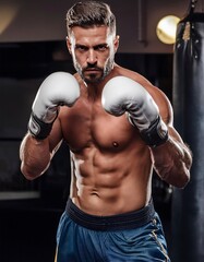 A man wearing boxing gloves