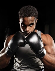 A man wearing boxing gloves