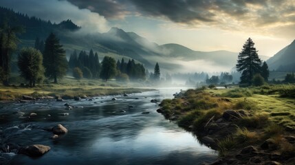 beautiful nature landscape panoramic photo