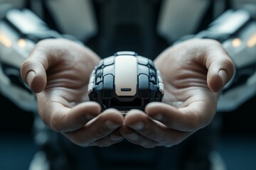 Human hands programming a futuristic smartwatch blending traditional watchmaking with modern tech