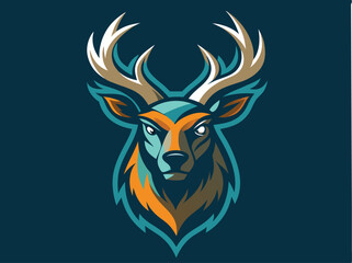 caribou head logo vector illustration 