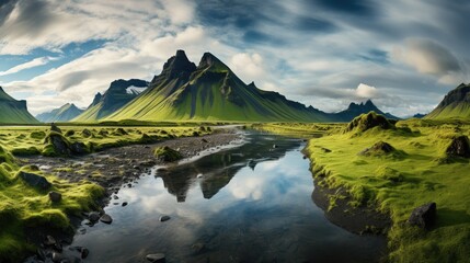 Fototapeta premium beautiful nature landscape panoramic photo