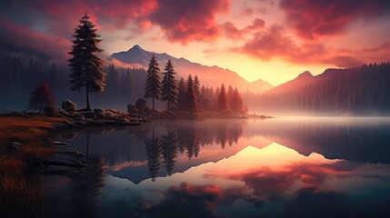 beautiful nature landscape panoramic photo