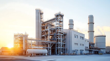 Fototapeta premium Industrial Complex at Sunset