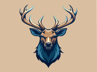 caribou head logo vector illustration 