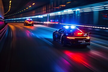 ai generative police car in high speed chase