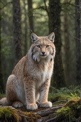 Majestic Lynx in a Serene Forest Setting