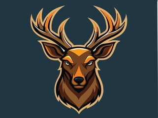 caribou head logo vector illustration 