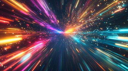 Obraz premium Colorful lightspeed, AI generated Image