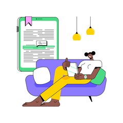 Book reading apps isolated cartoon vector illustrations.