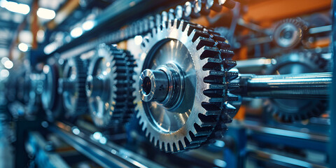 Fototapeta premium Industrial Gears in Motion: The Heart of Machinery,