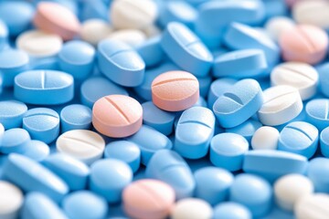 Assorted colorful pills displayed in a playful artistic setting emphasizing the variety and accessibility of modern treatments