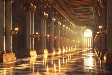 Obraz premium ai generative luxurious palace of gold