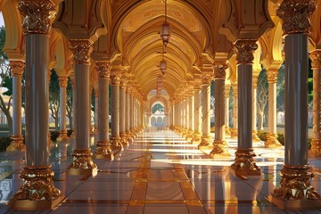 ai generative luxurious palace of gold