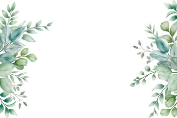 beautiful green leaves background watercolor