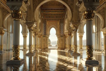 Fototapeta premium ai generative luxurious palace of gold
