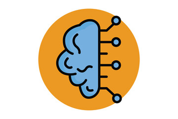 Business intelligence colored outline icon. icon related to technology. data analytics elements vector illustration