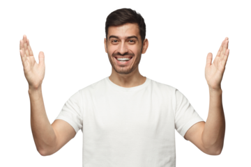 Young man showing big size gesture with arms and hands emphasizing great amount of something
