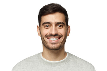 Close-up portrait of smiling handsome man