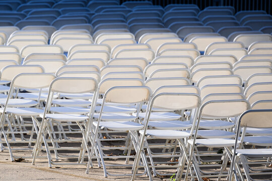 Folding chairs at an event