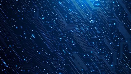 Abstract Blue Digital Circuitry Background