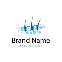 Obraz premium Hair care logo design simple hair skin care silhouette illustration vector template