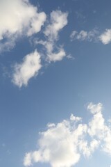 Picturesque view of blue sky with fluffy clouds