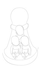 One continuous line of pawn, chess piece with a baby. Thin Line Illustration vector concept. Contour Drawing Creative ideas.