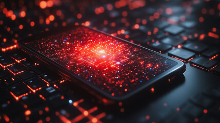 Privacy security and data protection on mobile phone and laptop, emphasizing data encryption systems and secure internet access in a cybersecurity software technology setting