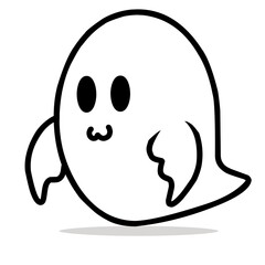 Cute ghost in cartoon style for Halloween event