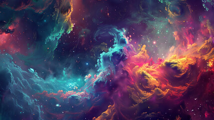 Cosmic Cloudscape: Abstract Art Illustration