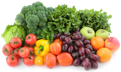 vegetable and fruits photo or illustrator on white background