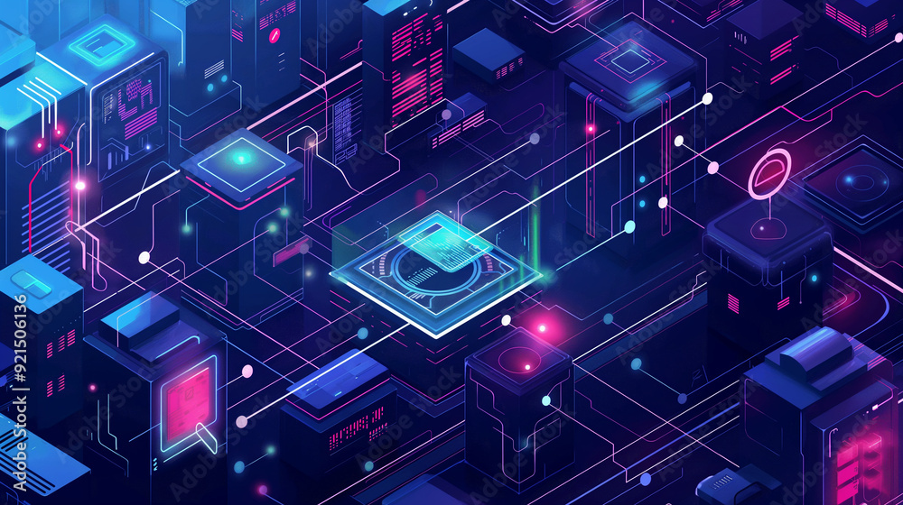 Poster a multi-layered cybersecurity defense system with firewalls, intrusion detection systems, and secure