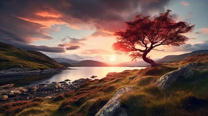 beautiful nature landscape panoramic photo