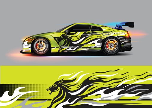 Car wrap decal graphics. Abstract eagle stripe, grunge racing and sport background for racing livery or daily use car vinyl sticker