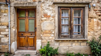 Obraz premium Old, weathered wooden door with patina