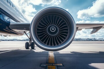 Close-Up of Jet Engines of a Plane at an Airport