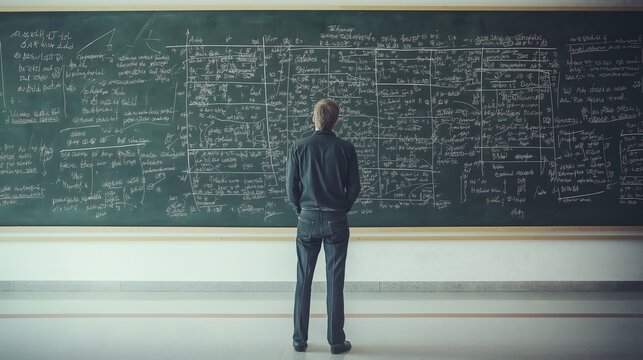 Chalkboard Filled with Complex Mathematical Equations - Powered by Adobe