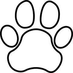 Puppy paw outline vector illustration