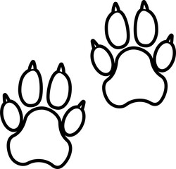 Dog paw outline vector illustration