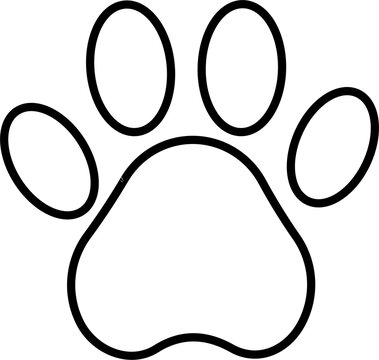 recommend clip art: Paw print outline vector illustration