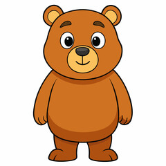 Bear isolated on white,  bear vector illustration,  Animal vector art,  bear silhouette,  teddy bear vector icon,  brown bear cartoon line art, eps