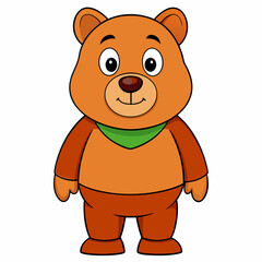 Bear isolated on white,  bear vector illustration,  Animal vector art,  bear silhouette,  teddy bear vector icon,  brown bear cartoon line art, eps