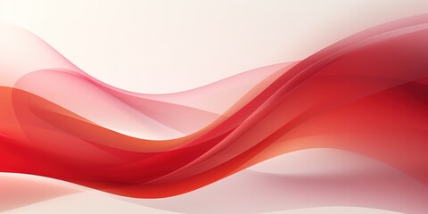Abstract red and white flowing wave background.