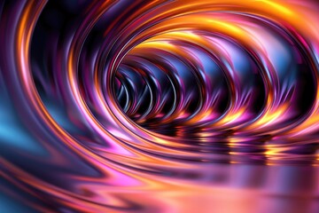 Obraz premium Futuristic tunnel of swirling vibrant colors and lights